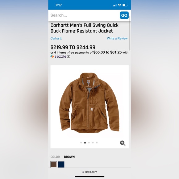 Carhartt Men's Full Swing Quick Duck Flame-Resistant Jacket Size XL - Picture 12 of 14